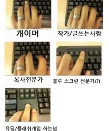 '키보드 손 위치 공감' 손가락이 말하는 당신은 누구?