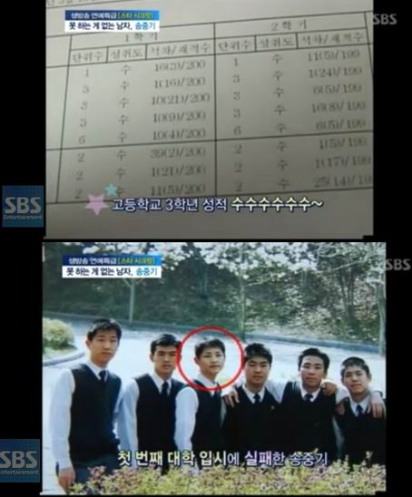 ‘송중기 고3 성적표 공개는 방송사 만행(?)’ 평범한 남성들 한숨