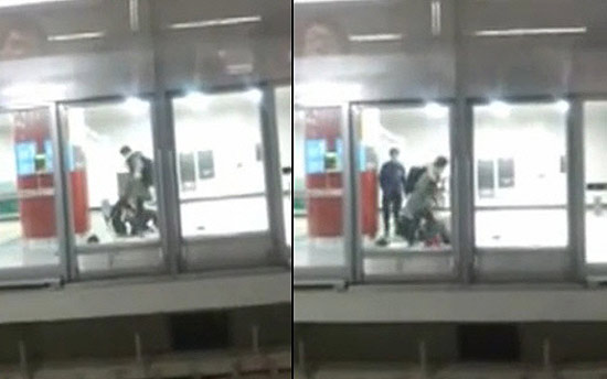 7호선 파이터 남친, 여친과 공익요원 무차별 폭행 포착