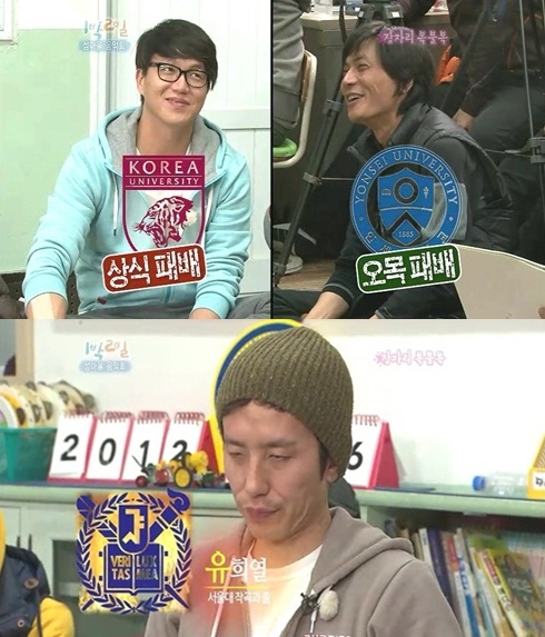 ‘서울대 출신’ 유희열 ‘1박2일’서 굴욕, ‘명문대 킬러’ 김종민에 당하다