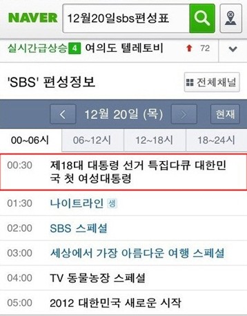 '박근혜 다큐' SBS 편성표 논란 확산...SBS 측 "문재인도 준비했다"