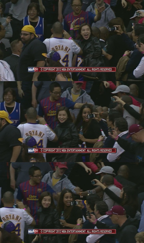 텔런트 박선영, NBA농구 구경갔다가 남다른 인기 과시