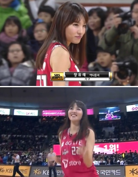 아나운서 장유례, 치어리더 변신...'완벽 웨이브'에 관객들 열광