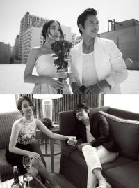 이민정 이병헌 웨딩화보 공개, 흑백의 모던+자유로운 분위기