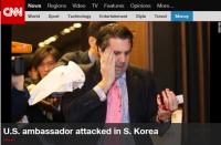 주요 외신 리퍼트 대사 피습 긴급 속보, CNN “반미 감정에 의한 범행 의심”