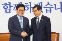민주당 예방한 박상기 신임 법무부장관