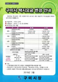 구미시, 18일 자정부터 '택시요금 12.5% 인상'