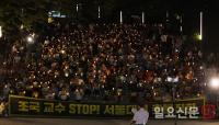 서울대 촛불집회에 참석한 학생들과 시민들
