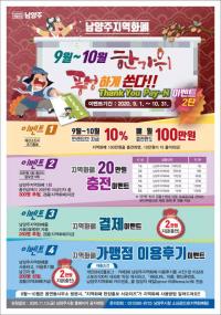 남양주시, 2개월 한가위 경품이벤트 실시... 지역화폐 충전과 소비 유도