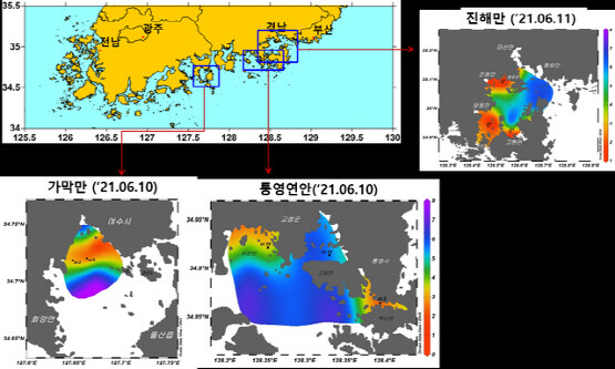 국립수산과학원 관측 화면.