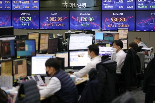 뉴욕증시가 기업들의 분기 실적 강세와 함께 주간 실업 지표가 개선되면서 상승했다. 하나은행 딜링룽 모습. 사진=일요신문 DB