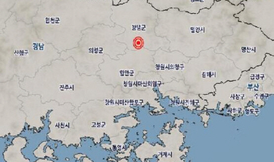 지진 진앙지 이미지. 사진=기상청