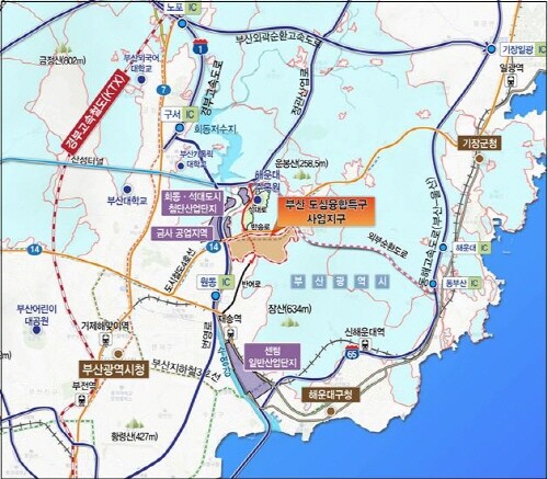 센텀2지구 도시첨단산업단지 위치도