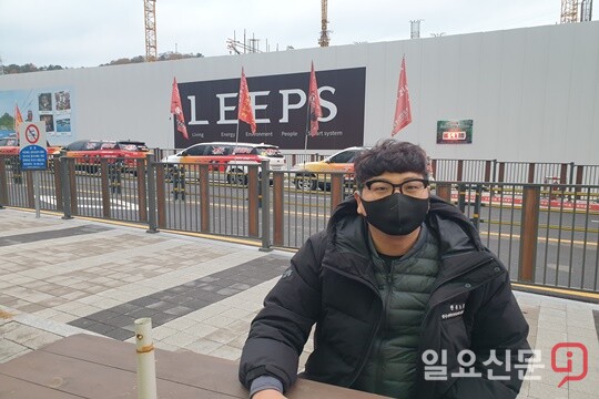 한국노총 전국연합노련 한국연합건설산업노동조합 박세호 광주전라 지부장이 불법 외국인 근로자 근절과 관련 본지와 인터뷰하고 있다