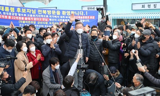 4일 전북을 방문한 이재명 더불어민주당 대선후보다. 사진=연합뉴스