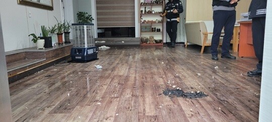 제주시 이도2동서 발생한 분신 소동 현장. 사진=제주도 소방안전본부