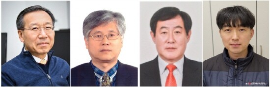 왼쪽부터 이호성 교수, 김갑순 교수, 박상진 대표이사, 김정훈 팀장. 사진=경상국립대