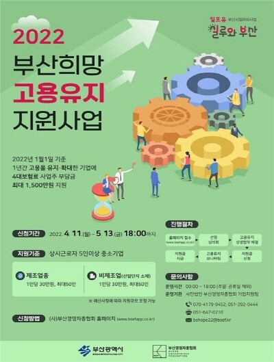 ‘2022 부산 희망 고용유지 지원사업’ 포스터. 사진=부산시 제공