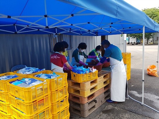 달서구 아이스팩 작업 장면. 사진=대구시 제공