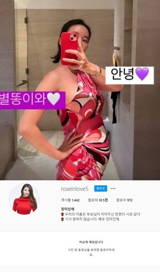 사진= 장미인애 인스타그램