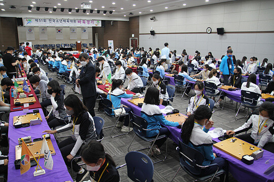 경상북도 구미시 구미코 대회의실에서 열린 제51회 전국소년체전 바둑경기 대회장 전경. 사진=대한바둑협회 제공