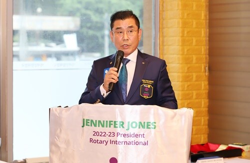 국제로타리 3600지구 최관준 총재가 격려사를 하고 있다. 사진=김현술 기자