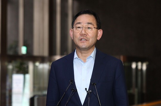 기자회견 중인 주호영 국민의힘 비상대책위원장. 사진=박은숙 기자