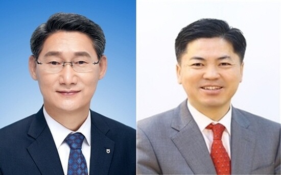 최영식 현 본부장(왼쪽)과 조근수 신임 본부장 내정자. 사진=경남농협 제공