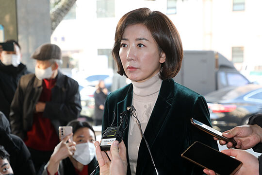 1월 11일 오전 서울 동작구청에서 열린 신년인사회에 참석하는 나경원 부위원장. 사진=박정훈 기자