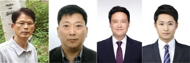 왼쪽부터 정연명 대표이사, 고명상 CTO, 김덕종 교수, 곽병수 교수. 사진=경상국립대 제공