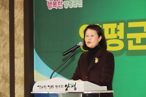 축사를 하는 경기도의회 박명숙 의원. 사진=김현술 기자