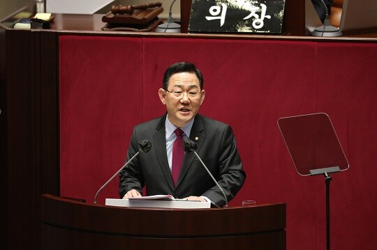 주호영 국민의힘 원내대표가 14일 국회 본회의에서 교섭단체 대표 연설을 하고 있다. 사진=박은숙 기자