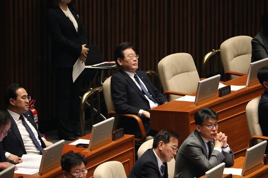 2월 27일 오후 국회 본회의에 더불어민주당 이재명 대표가 참석한 모습. 사진=박은숙 기자