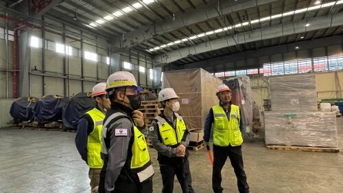 부산항 신항 배후단지 합동 안전점검 실시 모습. 사진=BPA 제공