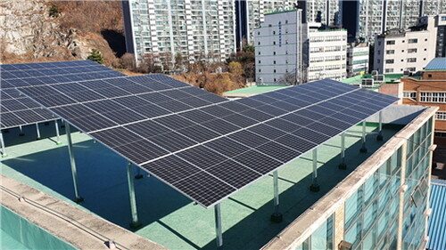 인천해양과학고등학교에 설치된 태양광발전설비. 사진=인천시 제공