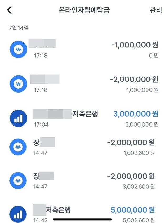 A 씨가 협박에 못 이겨 받은 대출은 받는 즉시 10분 내외로 작업대출 조직 장 씨 계좌로 빠져나갔다. 사진=A 씨 가족 제공