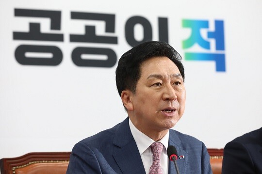 김기현 국민의힘 대표가 5월 8일 국회에서 열린 최고위원회의에서 모두 발언을 하고 있다. 사진=박은숙 기자