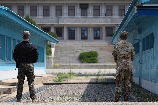 경기도 파주시 판문점에서 주한미군과 한국군이 근무를 서는 모습. 사진=일요신문DB