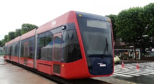 도시철도 정관선에 운행될 무가선 노면전차(Tram). 사진=기장군 제공