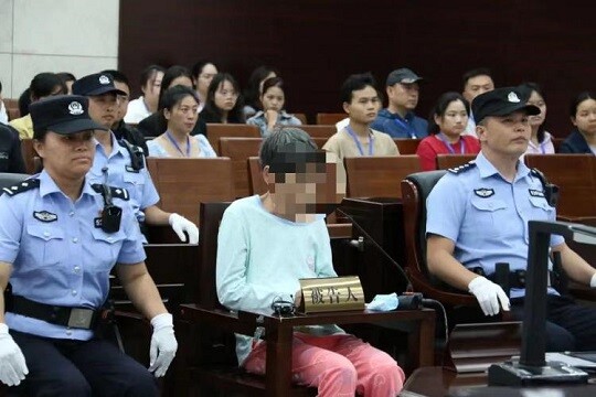 유괴범 위화잉이 재판을 받는 모습. 사진=구이양시 중급인민법원 제공