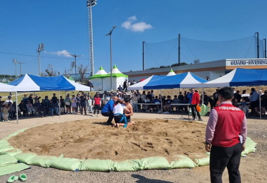 기장군 씨름왕 선발대회 장면. 사진=기장군 제공