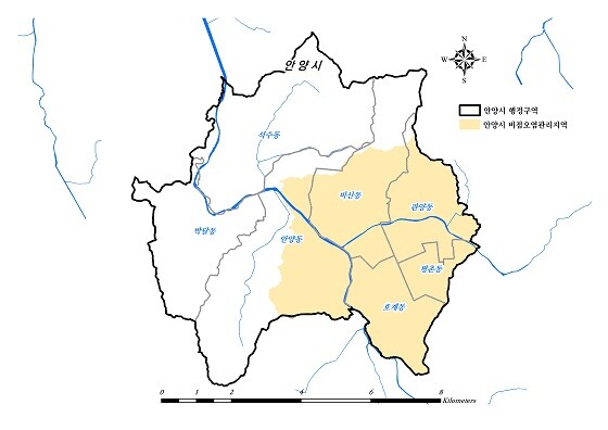 안양시 비점관리유역(안) 행정구역도. 사진=안양시 제공