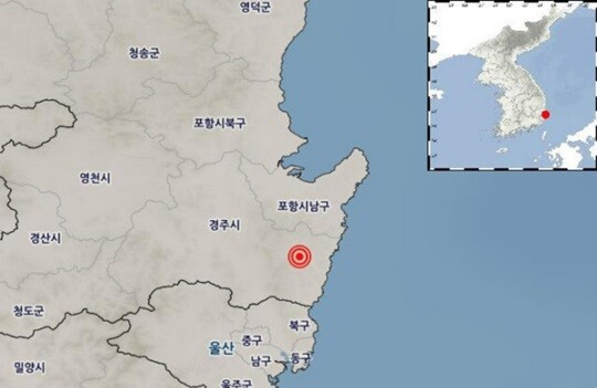 30일 경북 경주시 동남동쪽 19km 지역에서 지진이 발생했다. 사진=기상청 누리집 갈무리