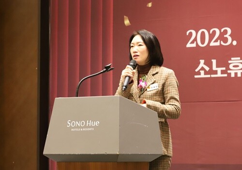 이혜원 도의원이 축사를 하고 있다. 사진=김현술 기자