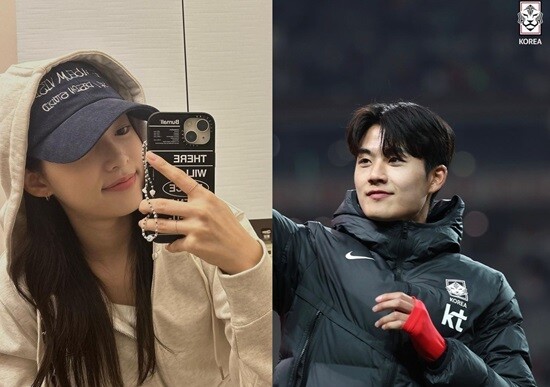 걸그룹 에이프릴 출신 양예나(22)와 프로 축구선수 설영우(25·울산HD)의 열애설이 불거졌다. 사진=양예나 인스타그램 캡처, KFA 제공