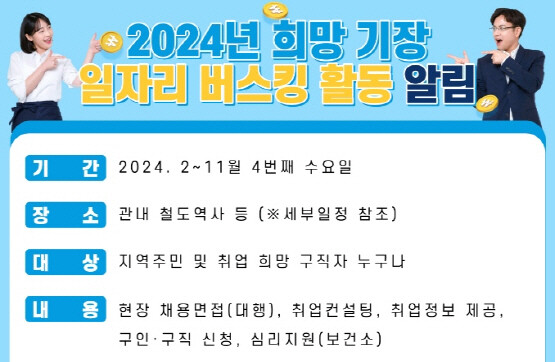 2024년 희망 일자리 버스킹 활동 안내문. 사진=기장군 제공