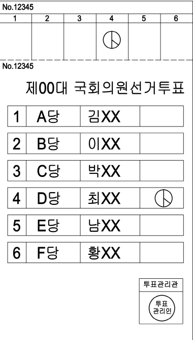 김재욱 HLS 회장이 개발한 투표용지. 사진=이혜림 기자