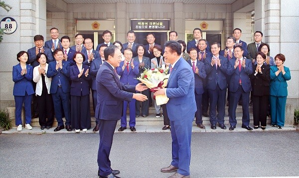 지난해 7월 박창석 의원 환영 행사. 사진=대구시의회 제공