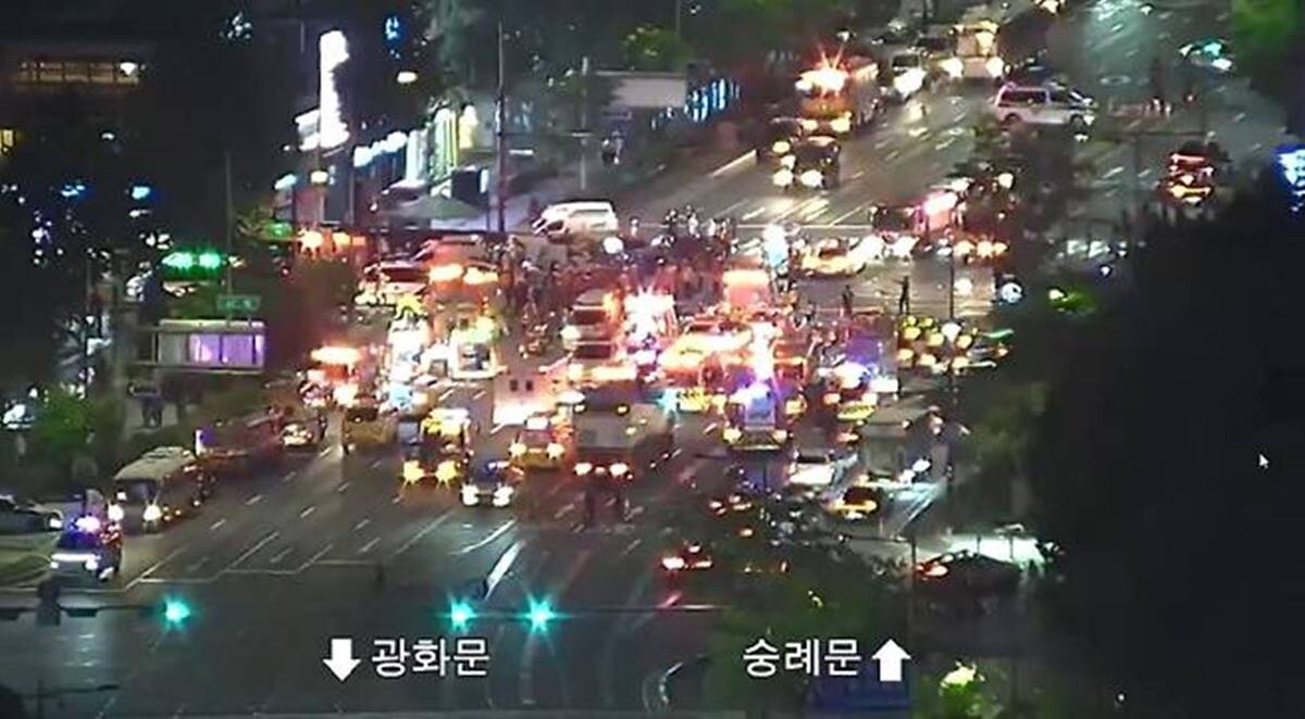 1일 서울 중구 시청역 인근 교차로에서 차량 사고가 발생했다. 사진=서울시 교통정보 시스템
