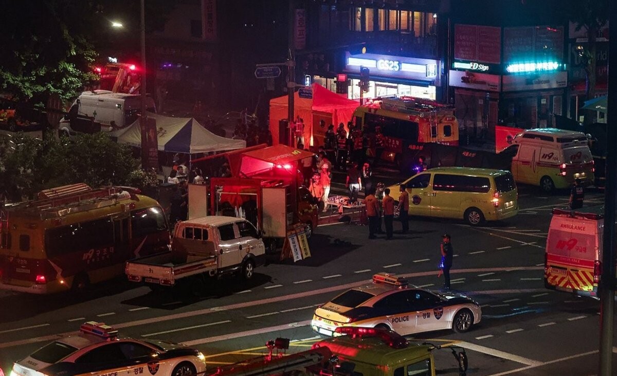 지난 1일 서울시청 인근에서 발생한 역주행 교통사고 현장. 사진=연합뉴스